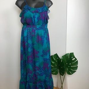 Express Blue Floral Print Summer Dress